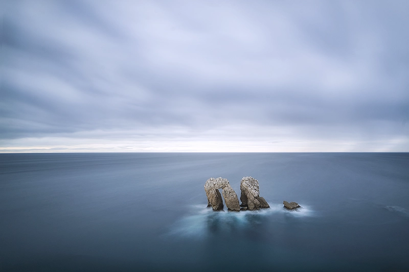 Urros de Liencres con larga exposición